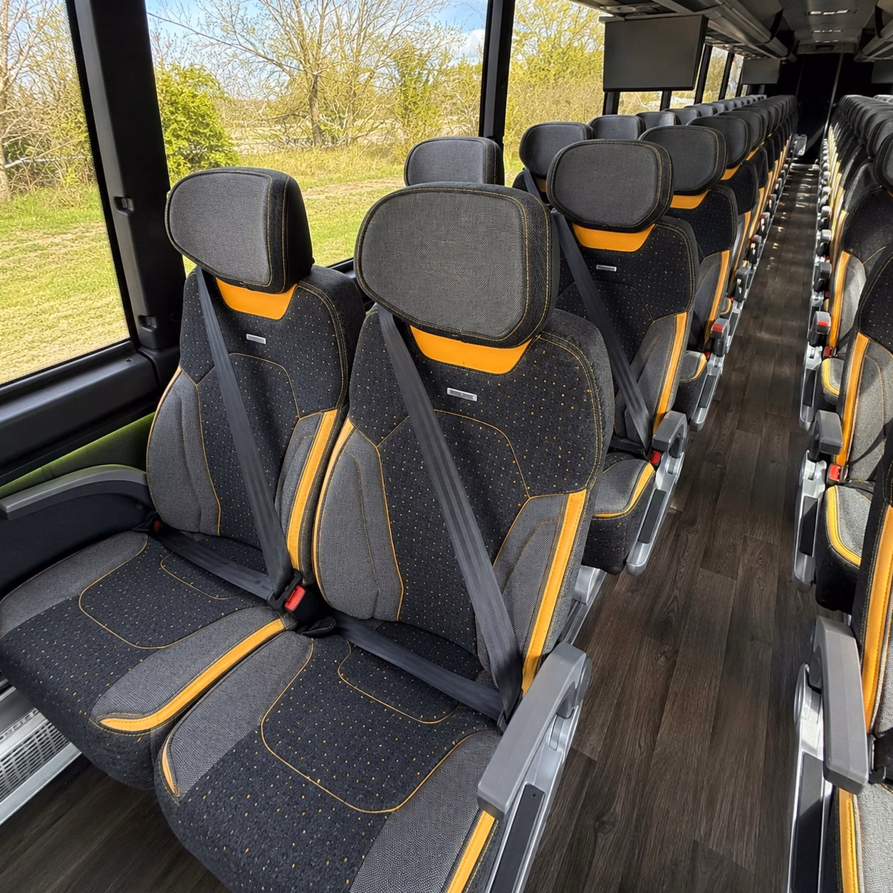 56 passenger charter bus interior
